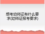 想考幼师证有什么要求(幼师证报考要求)