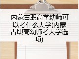 内蒙古职高学幼师可以考什么大学(内蒙古职高幼师考大学选项)