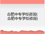 合肥中专学校咨询(合肥中专学校咨询)