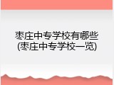 枣庄中专学校有哪些(枣庄中专学校一览)