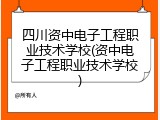 四川资中电子工程职业技术学校(资中电子工程职业技术学校)