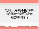 幼师大专能不能转编(幼师大专能否转为编制教师？)