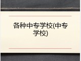 各种中专学校(中专学校)