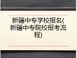 新疆中专学校报名(新疆中专院校报考流程)