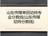 山东传媒单招幼师专业分数线(山东传媒幼师分数线)