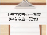 中专学校专业一览表(中专专业一览表)