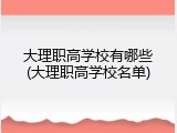 大理职高学校有哪些(大理职高学校名单)