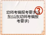 幼师考编报考要求山东(山东幼师考编报考要求)