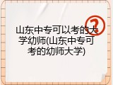 山东中专可以考的大学幼师(山东中专可考的幼师大学)