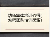 幼师集体培训心得(幼师团队培训感悟)