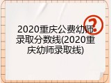 2020重庆公费幼师录取分数线(2020重庆幼师录取线)