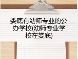 娄底有幼师专业的公办学校(幼师专业学校在娄底)