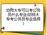 幼师大专可以考公务员什么专业(幼师大专考公务员专业选择)