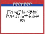 汽车电子技术学校(汽车电子技术专业学校)