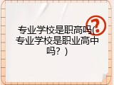 专业学校是职高吗(专业学校是职业高中吗？)