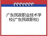 广东民政职业技术学校(广东民政职校)