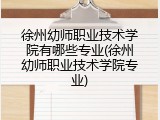 徐州幼师职业技术学院有哪些专业(徐州幼师职业技术学院专业)