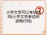 小学文凭可以考幼师吗(小学文凭考幼师资格行吗)