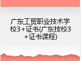 广东工贸职业技术学校3+证书(广东技校3+证书课程)