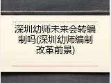 深圳幼师未来会转编制吗(深圳幼师编制改革前景)
