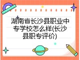 湖南省长沙县职业中专学校怎么样(长沙县职专评价)