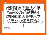 咸阳能源职业技术学校是公办还是民办(咸阳能源职业技术学校是公办还是民办？)