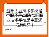 益阳职业技术学校是中职还是高职(益阳职业技术学校是中职还是高职？)