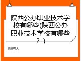 陕西公办职业技术学校有哪些(陕西公办职业技术学校有哪些？)