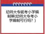 幼师大专能考小学编制嘛(幼师大专考小学编制可行吗？)