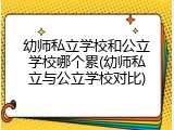 幼师私立学校和公立学校哪个累(幼师私立与公立学校对比)