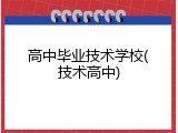 高中毕业技术学校(技术高中)