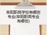 阜阳职高学校有哪些专业(阜阳职高专业有哪些)