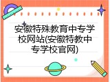 安徽特殊教育中专学校网站(安徽特教中专学校官网)