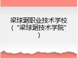 梁球琚职业技术学校(&ldquo;梁球琚技术学院&rdquo;)
