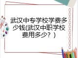 武汉中专学校学费多少钱(武汉中职学校费用多少？)