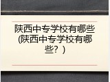 陕西中专学校有哪些(陕西中专学校有哪些？)