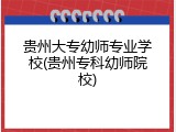 贵州大专幼师专业学校(贵州专科幼师院校)