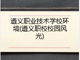 遵义职业技术学校环境(遵义职校校园风光)