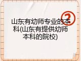 山东有幼师专业的本科(山东有提供幼师本科的院校)