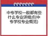 中专学校一般都有些什么专业详细点(中专学校专业概览)
