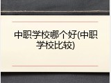 中职学校哪个好(中职学校比较)