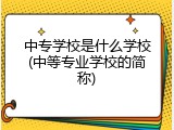 中专学校是什么学校(中等专业学校的简称)