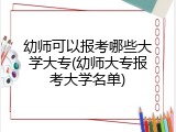 幼师可以报考哪些大学大专(幼师大专报考大学名单)