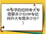 中专学的幼师考大专需要多少分(中专幼师升大专需多少分？)