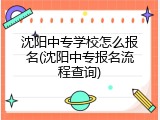 沈阳中专学校怎么报名(沈阳中专报名流程查询)