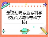 武汉幼师专业专科学校(武汉幼师专科学校)