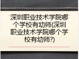 深圳职业技术学院哪个学校有幼师(深圳职业技术学院哪个学校有幼师?)