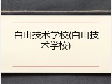 白山技术学校(白山技术学校)