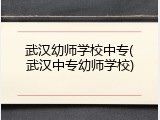 武汉幼师学校中专(武汉中专幼师学校)