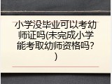 小学没毕业可以考幼师证吗(未完成小学能考取幼师资格吗？)
